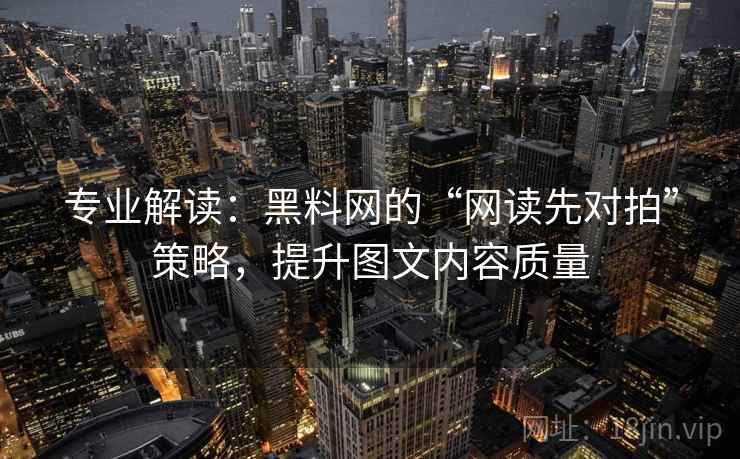 专业解读：黑料网的“网读先对拍”策略，提升图文内容质量