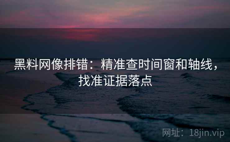 黑料网像排错:精准查时间窗和轴线,找准证据落点 黑料网像排错:精准查时间窗和轴线,找准证据落点